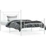 Metalni okvir kreveta uzglavlje i podnožje bijeli 107x203 cm | shoptok.hr