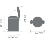 Brabantia Kanta za smeće s pedalom Newicon 5 L s plastičnim unutarnjim dijelom - Matt Black | shoptok.hr