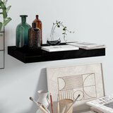 Maison Chic Lebdeča Stenska polica - Viseča Polica sijaj črna 40x23x3,8 cm MDF, (21793294) | Shoptok.si