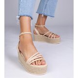 Gemre Beige platform espadrille sandals Panola | ePonuda.com