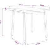  60 x 55 x 75 cm Čvrsto drvo akacije Tamno smeđa i crna | shoptok.hr