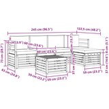  Set vanjskih sofa 6 pcs Bijela i svjetlosiva 59 x 59 x 37 cm | shoptok.hr
