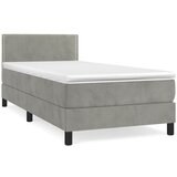 The Living Store Box spring postelja z vzmetnico svetlo siva 90x200 cm žamet - Box Spring Postelja, (21492843) | Shoptok.si