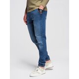 Ombre Men's denim joggers with asymmetrical stitching - blue | shoptok.hr