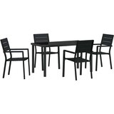 Vrtni set za objed 5 pcs Crna Čelik s prahom premazan | Eponuda.com