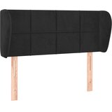  Uzglavlje s ušima crno 93x23x78/88 cm baršunasto | shoptok.hr