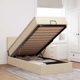 vidaXL Otomanski okvir kreveta s madraca krem 90x190cm od tkanine | shoptok.hr