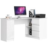 AKORD B20 Kotna Pisalna Miza, Desna Izvedba, Bela V Visokem Sijaju, (5000332933) | Shoptok.si