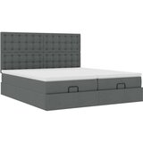 vidaXL otomanski okvir kreveta s madracima tamnosivi 200x200cm tkanine | shoptok.hr