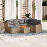  8-dijelni set vrtnih sofa s jastucima bež od poliratana | shoptok.hr