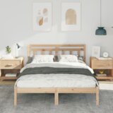 vidaXL krevetna konstrukcija smeđa 135 x 190 cm masivna borovina | shoptok.hr