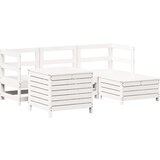Maison Chic Seti vrtnega pohištva - Vrtna garnitura - Vrtni pohištvo set 5-delna bela trdna borovina, (21816142) | Shoptok.si