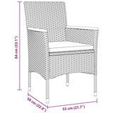  7-dijelni set vrtnih blagovačkih stolova Crni Poli Ratan | shoptok.hr