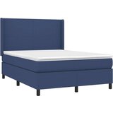  Box spring postelja z vzmetnico LED modra 140x200 cm blago, (20900525) | Shoptok.si