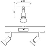  UGRADBENA REFLEKTOR SVJETILJKA LIMBALI BAR/TUBE CRNA 2x50W PHILIPS | shoptok.hr