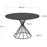 Kave Home Črna okrogla jedilna miza s črno mizno ploščo ø 120 cm Niut – | Shoptok.si