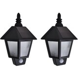 The Living Store solarne stenske svetilke 2 kosa s senzorjem gibanja črne - stenska svetilka, (21743224) | Shoptok.si