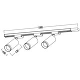 SPOT svetlo za šinski sistem PIPE 3xGU10/10W/230V crna | Eponuda.com