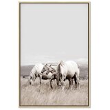  Slika - White Horses (1 Part) Vertical 60x90 U prirodnom drvenom okviru | shoptok.hr