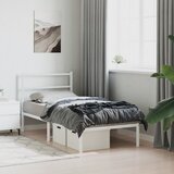 Metalni okvir za krevet s uzglavljem bijeli 90 x 190 cm | shoptok.hr