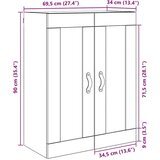 vidaXL Stenska omara Star les 69,5 x 34 x 90 cm Konstruiran les | Shoptok.si