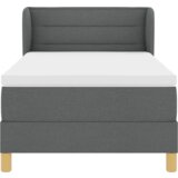vidaXL Box Spring postelja z vzmetnico - temno siva, 90x190 cm, tkanina | Shoptok.si