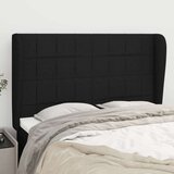  Vzglavje z ušesi črno 147x23x118/128 cm blago, (20936091) | Shoptok.si