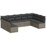 Maison Chic Seti vrtnega pohištva - Vrtna garnitura - Vrtni pohištvo set 9-delna z blazinami siv poli ratan, (21797164) | Shoptok.si