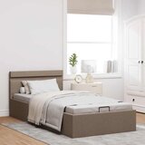  Hidraulični okvir za krevet od tkanine LED smeđe-sivi 90x200 cm | shoptok.hr