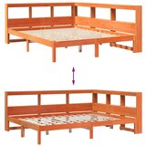  Krevet s regalom za knjige bez madraca 140 x 190 cm od borovine | shoptok.hr