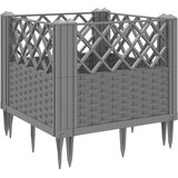  Vrtna sadilica s klinovima siva 43,5x43,5x43,5 cm PP | shoptok.hr