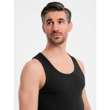 Ombre Men's cotton basic t-shirt with straps - black | Shoptok.si