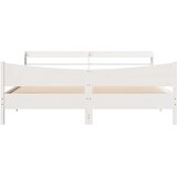  Okvir kreveta s uzglavljem bijeli 180 x 200 cm masivna borovina | shoptok.hr