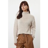 Trendyol Stone More Sustainable Stand Collar Knitwear Sweater Cene