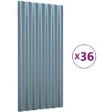 Krovni paneli 36 kom od pocinčanog čelika sivi 80 x 36 cm | Eponuda.com