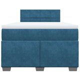vidaXL Box spring postelja z vzmetnico modra 120x190 cm žamet | Shoptok.si