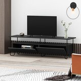 Marckeric Črna TV omarica 150x45 cm Dilly – | Shoptok.si
