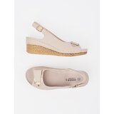 GOODIN Light beige low wedge sandals | Shoptok.si