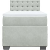 vidaXL Box spring postelja z vzmetnico svetlo siv 90x190 cm žamet | Shoptok.si