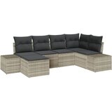  Sjedeća garnitura za vrt 6 kom. Svijetlo siva poliratan Svjetlosiva 184 x 62 x 85 cm | shoptok.hr
