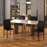  HOCMOM Set od 4 blagovaonske stolice Kuhinjske stolice 41 cm x 50 cm x 91 cm Crna | shoptok.hr