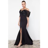 Trendyol Black Stone Printed Woven Long Evening Dress | ePonuda.com