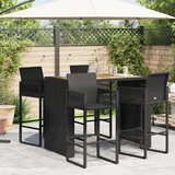  Vrtni barski stol s drvenom pločom crni 145x80x110 cm poliratan | shoptok.hr