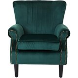 XORA FOTELJ, črna, temno zelena les, tekstil | Shoptok.si