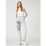 Koton College Print Jogger Sweatpants with Lace-Up Waist.