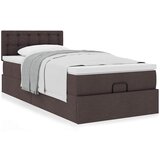 vidaXL Otomanski posteljni okvir z vzmetnico rjav 100x200 cm blago Cene