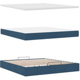 vidaXL Otomanski posteljni okvir z vzmetnico moder 160x200 cm blago | Shoptok.si