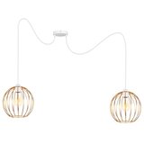  Luster na sajli MATT 2xE27/60W/230V pauk bela/bakarna | Eponuda.com