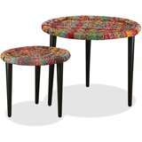  2-dijelni set stolića za kavu s tkanim detaljima chindi šareni | shoptok.hr