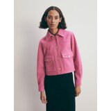 Reserved kratka jakna iz klobučevine - roza | Shoptok.si